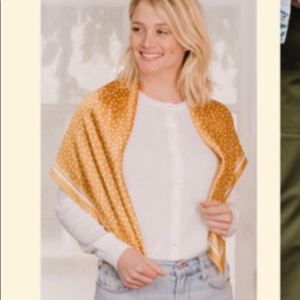 Cleobella Yellow Fall Polka Chic Statement Scarf - Picture 4 of 5
